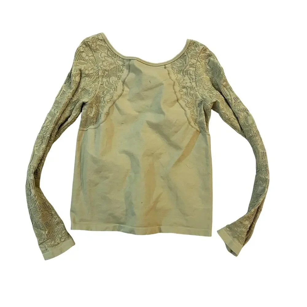 Anthropologie Seamless Boatneck Top Womens Medium Moss Green Minimalist Classic